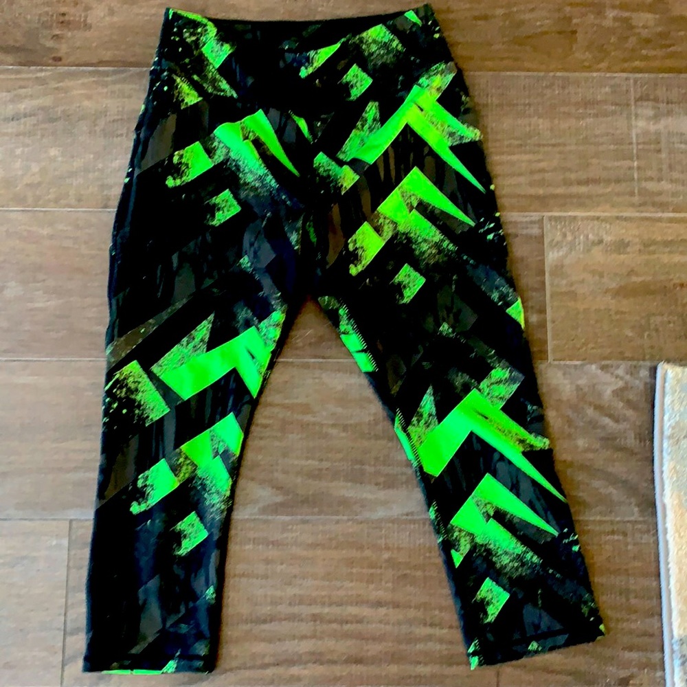 Black and Green workout or yoga pants